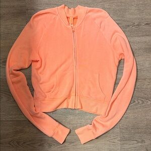 SKIMS Terry Zip Up Sweater Jacket Neon Orange Super Rare Size Small